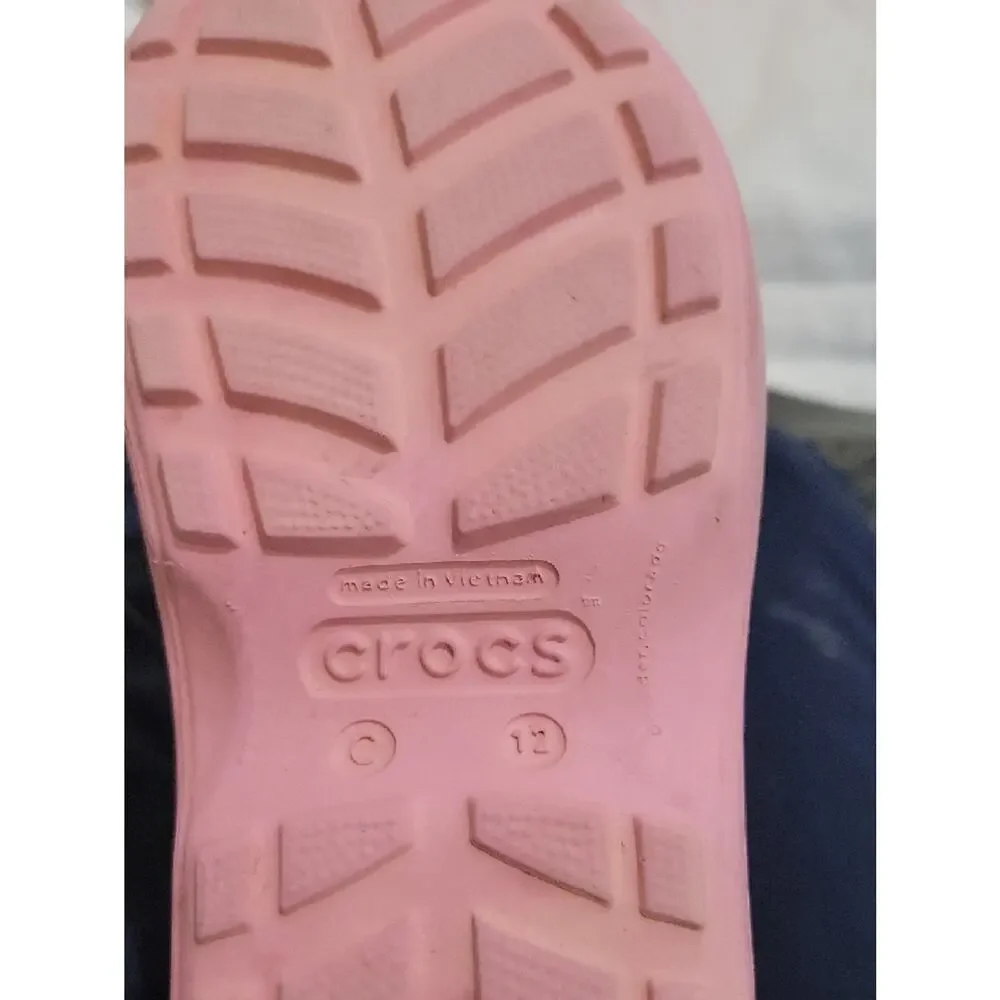 CROCS Kids Pink Waterproof Handle It Rain Boots Sz 12, Outdoor